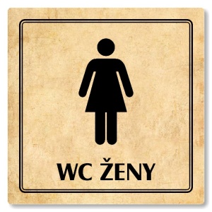 WC ženy, 80x80mm, pergamen, Utah